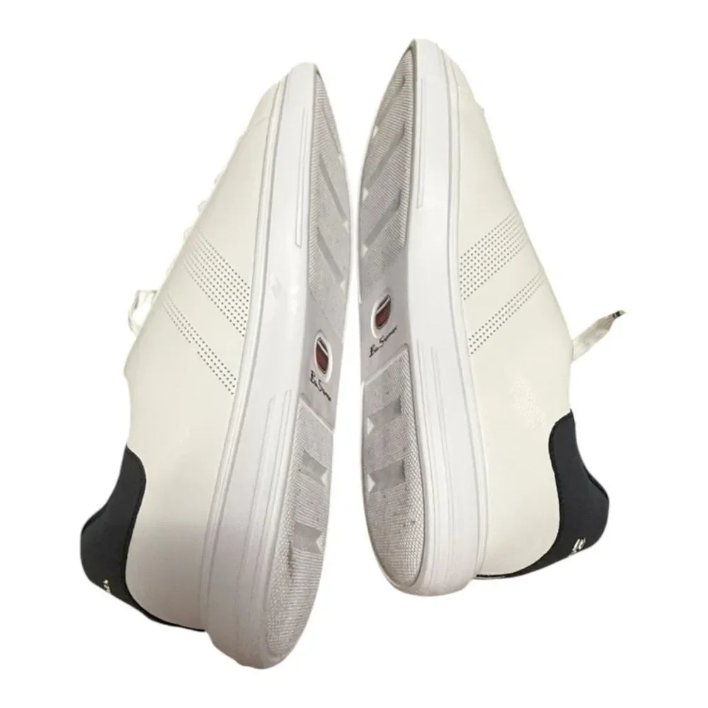 NEW BEN SHERMAN Hardie Low Top white grey size 10.5 men’s